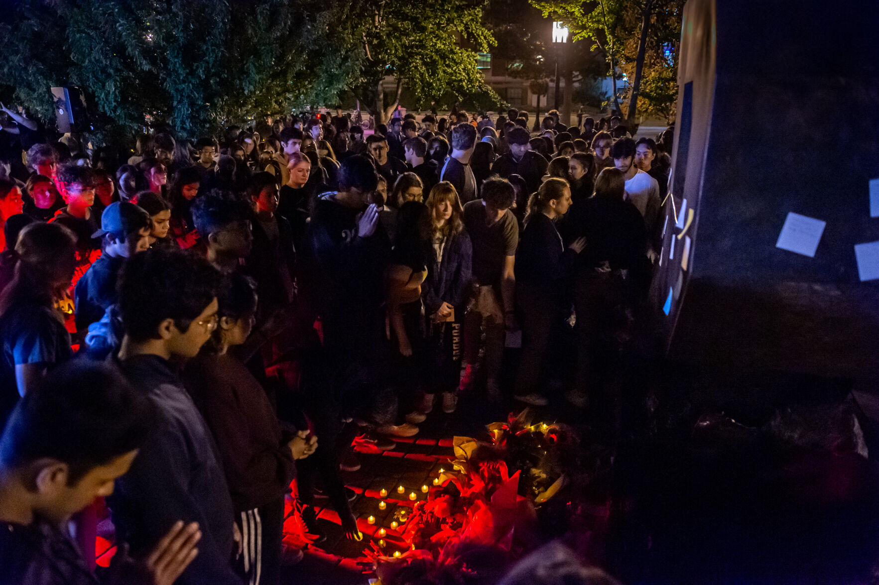 10/5/22 Student Death Reaction, Gathering Around Unfinished Block P